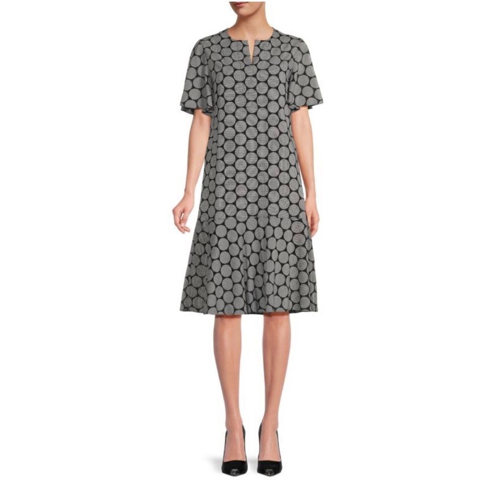 Akris Punto Geometric Textured Knee Length Dress size 10